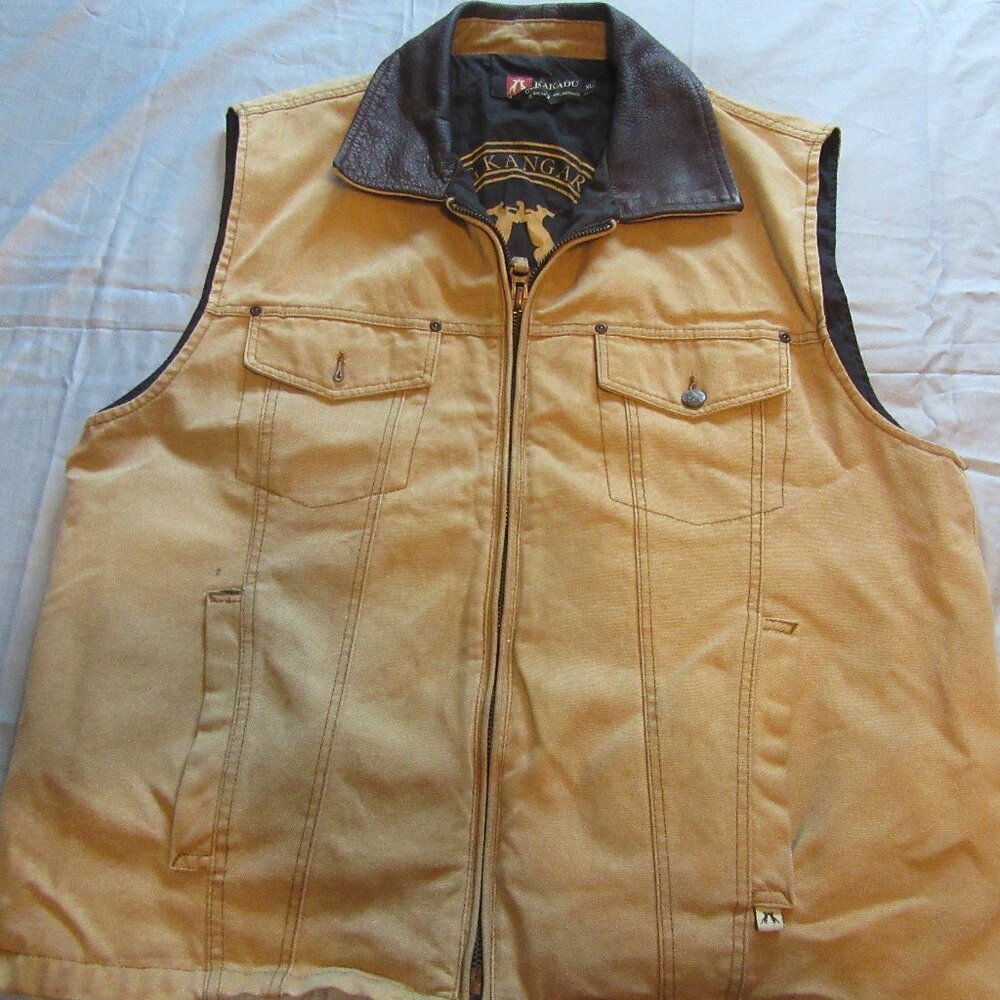 Kakadu Traders Australia Mens Concealed Carry Vest Sz XL Brown